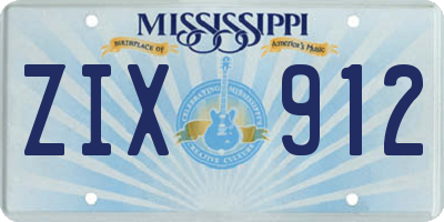 MS license plate ZIX912