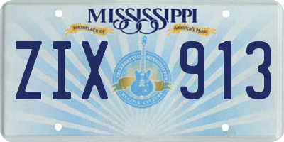 MS license plate ZIX913
