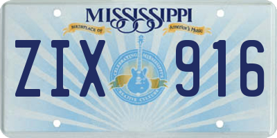 MS license plate ZIX916
