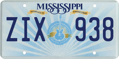 MS license plate ZIX938