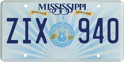 MS license plate ZIX940