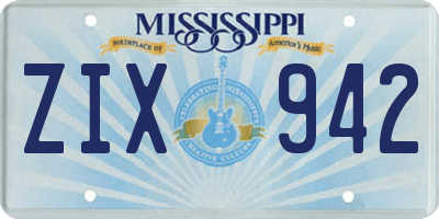 MS license plate ZIX942