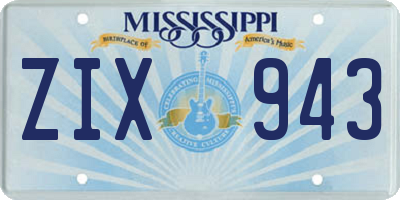MS license plate ZIX943