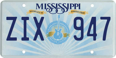 MS license plate ZIX947