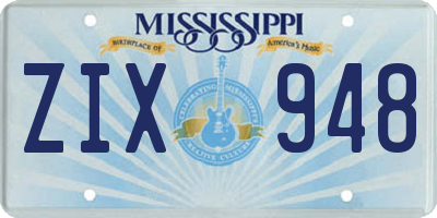 MS license plate ZIX948