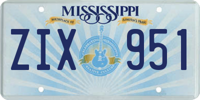 MS license plate ZIX951