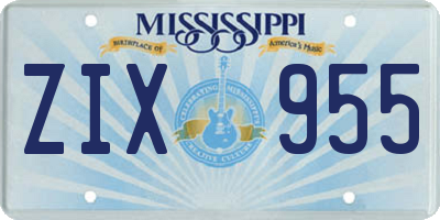 MS license plate ZIX955