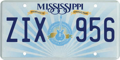 MS license plate ZIX956