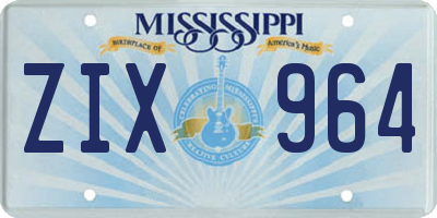 MS license plate ZIX964