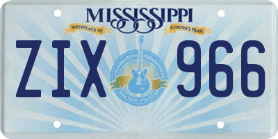 MS license plate ZIX966