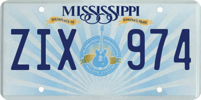 MS license plate ZIX974