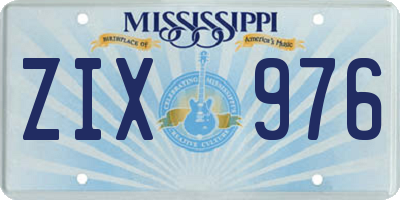 MS license plate ZIX976