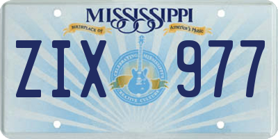 MS license plate ZIX977
