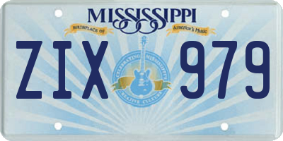 MS license plate ZIX979
