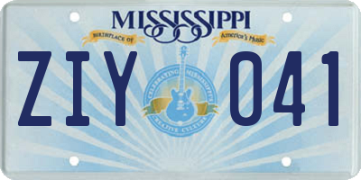 MS license plate ZIY041