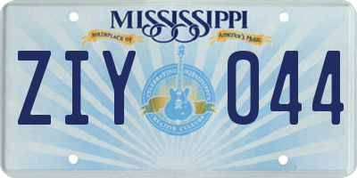 MS license plate ZIY044