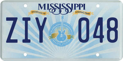 MS license plate ZIY048