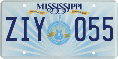 MS license plate ZIY055