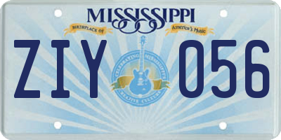 MS license plate ZIY056