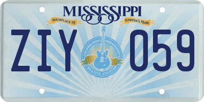 MS license plate ZIY059