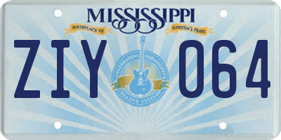 MS license plate ZIY064