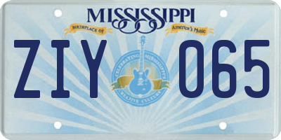 MS license plate ZIY065
