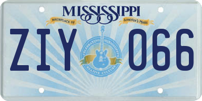 MS license plate ZIY066