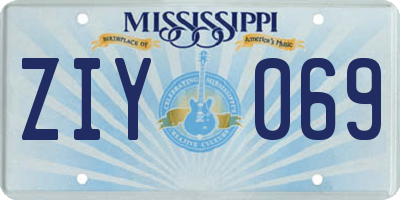 MS license plate ZIY069