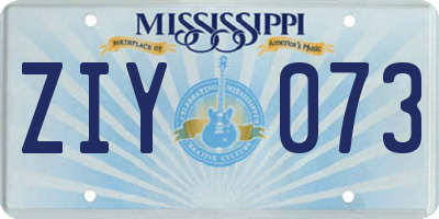 MS license plate ZIY073