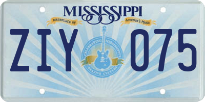 MS license plate ZIY075