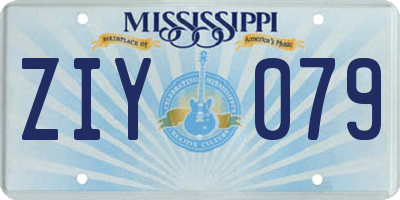 MS license plate ZIY079