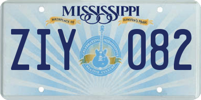 MS license plate ZIY082
