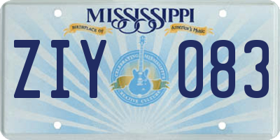 MS license plate ZIY083