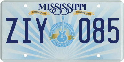 MS license plate ZIY085