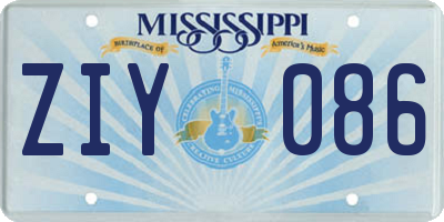 MS license plate ZIY086