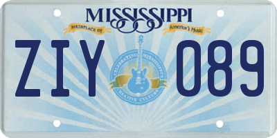 MS license plate ZIY089