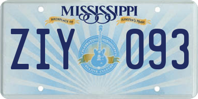 MS license plate ZIY093