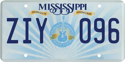 MS license plate ZIY096