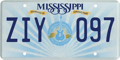 MS license plate ZIY097