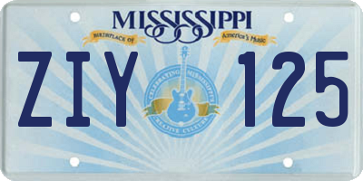 MS license plate ZIY125