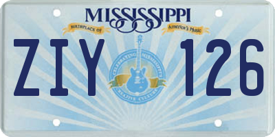 MS license plate ZIY126
