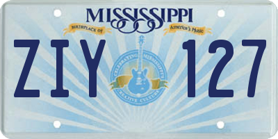 MS license plate ZIY127