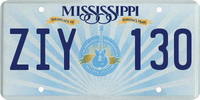 MS license plate ZIY130