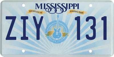 MS license plate ZIY131
