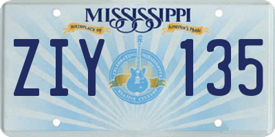 MS license plate ZIY135