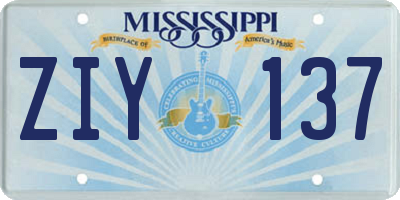 MS license plate ZIY137
