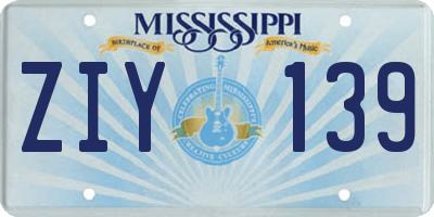 MS license plate ZIY139