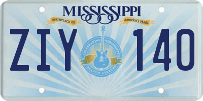 MS license plate ZIY140