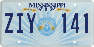 MS license plate ZIY141