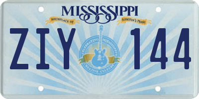 MS license plate ZIY144